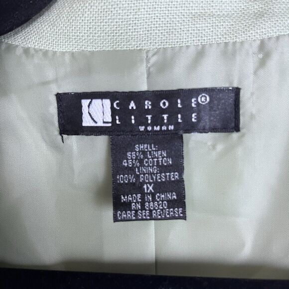 Carole Little Vintage Womens Size 1X Embroidered Jacket with Fringe Detail Sage - Picture 3 of 13